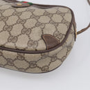 GUCCI GG Supreme Web Sherry Line Bag PVC Beige Gold 156 02 066 Auth 213854-10