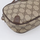 GUCCI GG Supreme Web Sherry Line Bag PVC Beige Gold 156 02 066 Auth 213854-11
