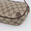 GUCCI GG Supreme Web Sherry Line Bag PVC Beige Gold 156 02 066 Auth 213854-12