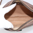 GUCCI GG Supreme Web Sherry Line Bag PVC Beige Gold 156 02 066 Auth 213854-17