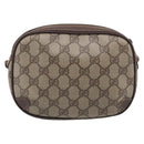 GUCCI GG Supreme Web Sherry Line Bag PVC Beige Gold 156 02 066 Auth 213854-3