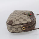 GUCCI GG Supreme Web Sherry Line Bag PVC Beige Gold 156 02 066 Auth 213854-5