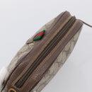 GUCCI GG Supreme Web Sherry Line Bag PVC Beige Gold 156 02 066 Auth 213854-6