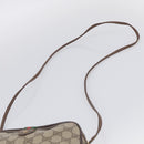 GUCCI GG Supreme Web Sherry Line Bag PVC Beige Gold 156 02 066 Auth 213854-8