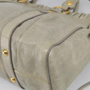 Miu Miu Hand Bag Vitellolux 2way Green Gold Auth 213883M-14