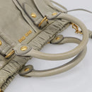 Miu Miu Hand Bag Vitellolux 2way Green Gold Auth 213883M-7