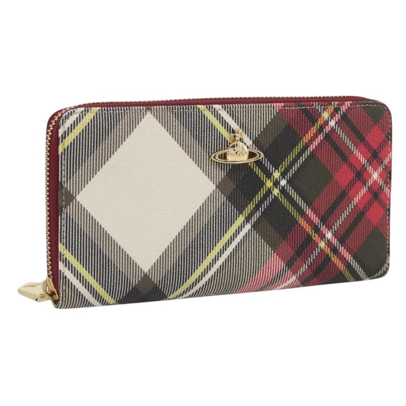 Vivienne Westwood Long Wallet PVC Canvas Red Gold Auth 213887A