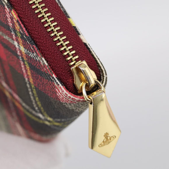 Vivienne Westwood Long Wallet PVC Canvas Red Gold Auth 213887A