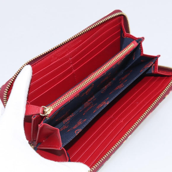 Vivienne Westwood Long Wallet PVC Canvas Red Gold Auth 213887A