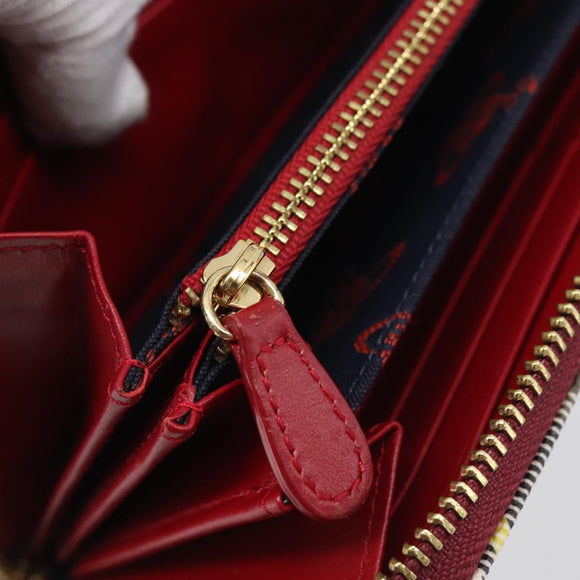 Vivienne Westwood Long Wallet PVC Canvas Red Gold Auth 213887A
