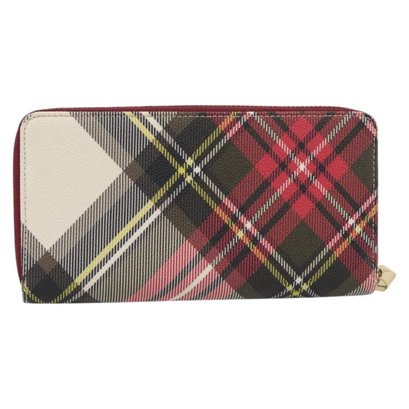 Vivienne Westwood Long Wallet PVC Canvas Red Gold Auth 213887A