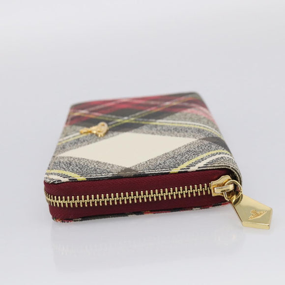 Vivienne Westwood Long Wallet PVC Canvas Red Gold Auth 213887A