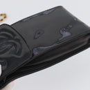 CHANEL Chain Shoulder Pouch Patent Leather Black Gold CC Auth 213890-15
