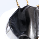 CHANEL Chain Shoulder Pouch Patent Leather Black Gold CC Auth 213890-21