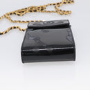 CHANEL Chain Shoulder Pouch Patent Leather Black Gold CC Auth 213890-9