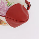 Salvatore Ferragamo Gancini Hand Bag Satin Red Gold Auth 213898V-14