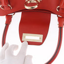 Salvatore Ferragamo Gancini Hand Bag Satin Red Gold Auth 213898V-16