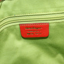 Salvatore Ferragamo Gancini Hand Bag Satin Red Gold Auth 213898V-19