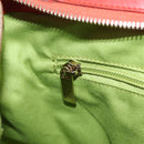 Salvatore Ferragamo Gancini Hand Bag Satin Red Gold Auth 213898V-23