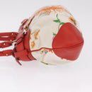 Salvatore Ferragamo Gancini Hand Bag Satin Red Gold Auth 213898V-5