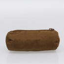PRADA Pouch Nylon 2 Set Brown Green Auth 213908-10