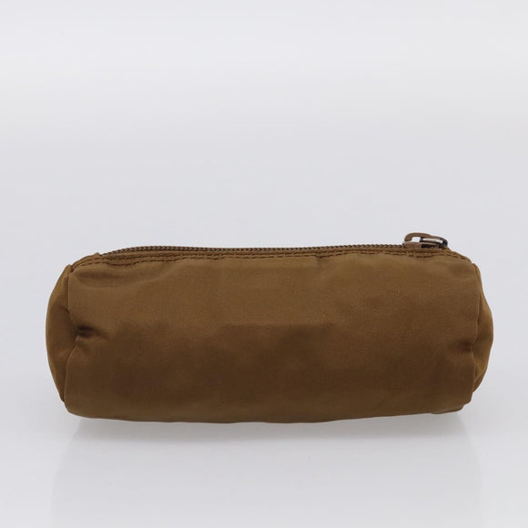 PRADA Pouch Nylon 2 Set Brown Green Auth 213908