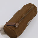 PRADA Pouch Nylon 2 Set Brown Green Auth 213908-12