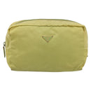 PRADA Pouch Nylon 2 Set Brown Green Auth 213908-2
