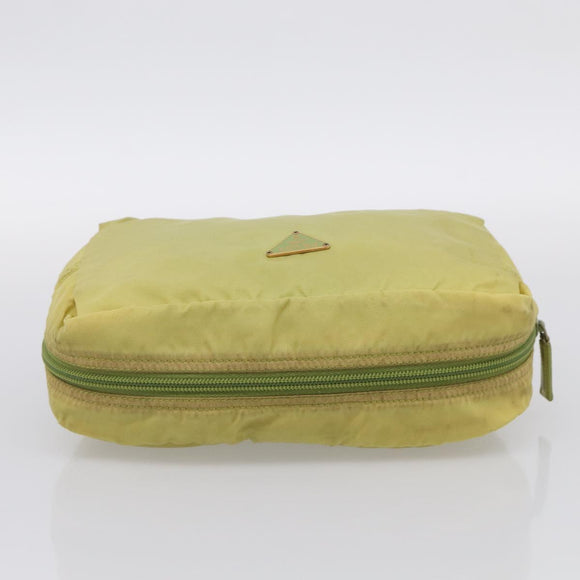 PRADA Pouch Nylon 2 Set Brown Green Auth 213908