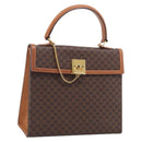 CELINE Macadam Canvas Hand Bag PVC Leather Brown Gold Auth 213915V-1