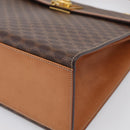CELINE Macadam Canvas Hand Bag PVC Leather Brown Gold Auth 213915V-10