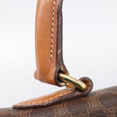 CELINE Macadam Canvas Hand Bag PVC Leather Brown Gold Auth 213915V-14