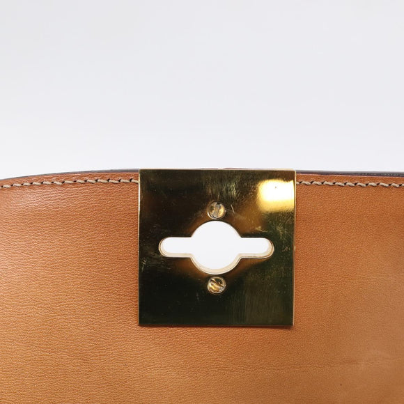 CELINE Macadam Canvas Hand Bag PVC Leather Brown Gold Auth 213915V