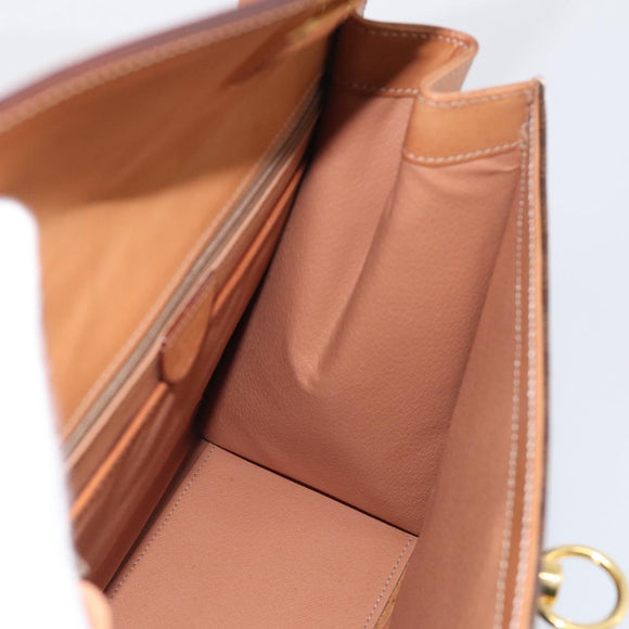 CELINE Macadam Canvas Hand Bag PVC Leather Brown Gold Auth 213915V