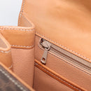 CELINE Macadam Canvas Hand Bag PVC Leather Brown Gold Auth 213915V-24
