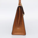 CELINE Macadam Canvas Hand Bag PVC Leather Brown Gold Auth 213915V-4