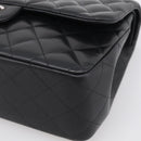 CHANEL Big Matelasse30 Chain Bag Lamb Skin Black Silver CC Auth 213916SAM-10