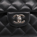 CHANEL Big Matelasse30 Chain Bag Lamb Skin Black Silver CC Auth 213916SAM-14