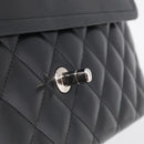 CHANEL Big Matelasse30 Chain Bag Lamb Skin Black Silver CC Auth 213916SAM-16