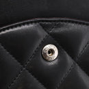 CHANEL Big Matelasse30 Chain Bag Lamb Skin Black Silver CC Auth 213916SAM-20