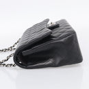 CHANEL Big Matelasse30 Chain Bag Lamb Skin Black Silver CC Auth 213916SAM-4