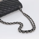 CHANEL Big Matelasse30 Chain Bag Lamb Skin Black Silver CC Auth 213916SAM-7