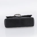 CHANEL Big Matelasse30 Chain Bag Lamb Skin Black Silver CC Auth 213916SAM-9