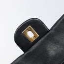 CHANEL Double Flap Chain Matelasse23 Bag Lamb Skin Black Gold CC Auth 213923SAM-17