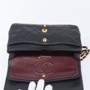CHANEL Double Flap Chain Matelasse23 Bag Lamb Skin Black Gold CC Auth 213923SAM-20