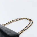 CHANEL Double Flap Chain Matelasse23 Bag Lamb Skin Black Gold CC Auth 213923SAM-8