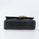 CHANEL Double Flap Chain Matelasse23 Bag Lamb Skin Black Gold CC Auth 213923SAM-9