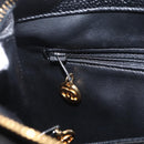 CHANEL Chain Shoulder Tote Bag Caviar Skin Black Gold CC Auth 213926V-26