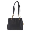 CHANEL Chain Shoulder Tote Bag Caviar Skin Black Gold CC Auth 213926V-3