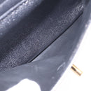 CHANEL Chain Shoulder Tote Bag Caviar Skin Black Gold CC Auth 213926V-31